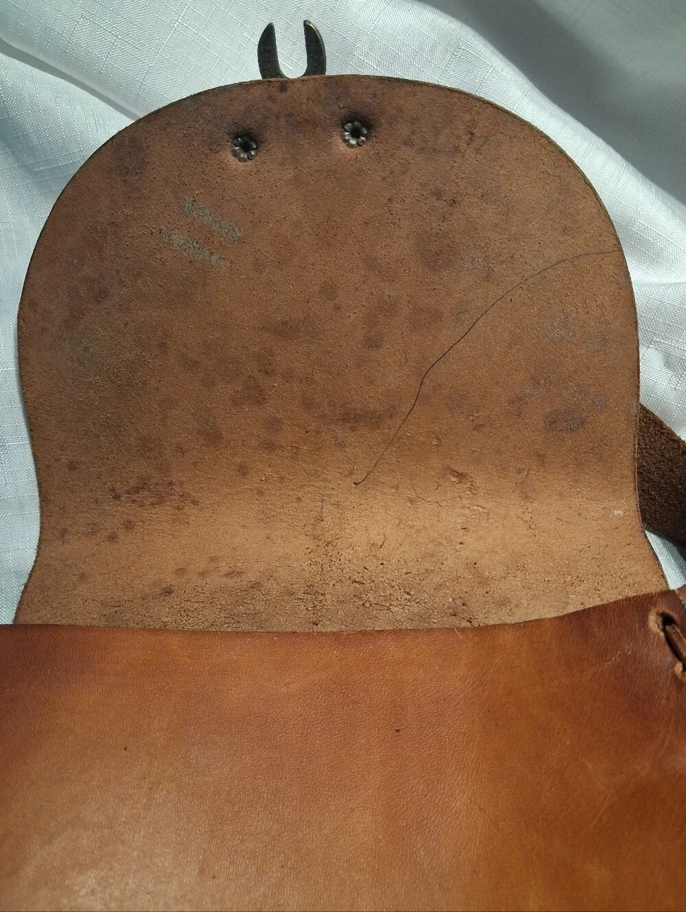 Vintage Hand Tooled Leather Crossbody Saddle Bag
